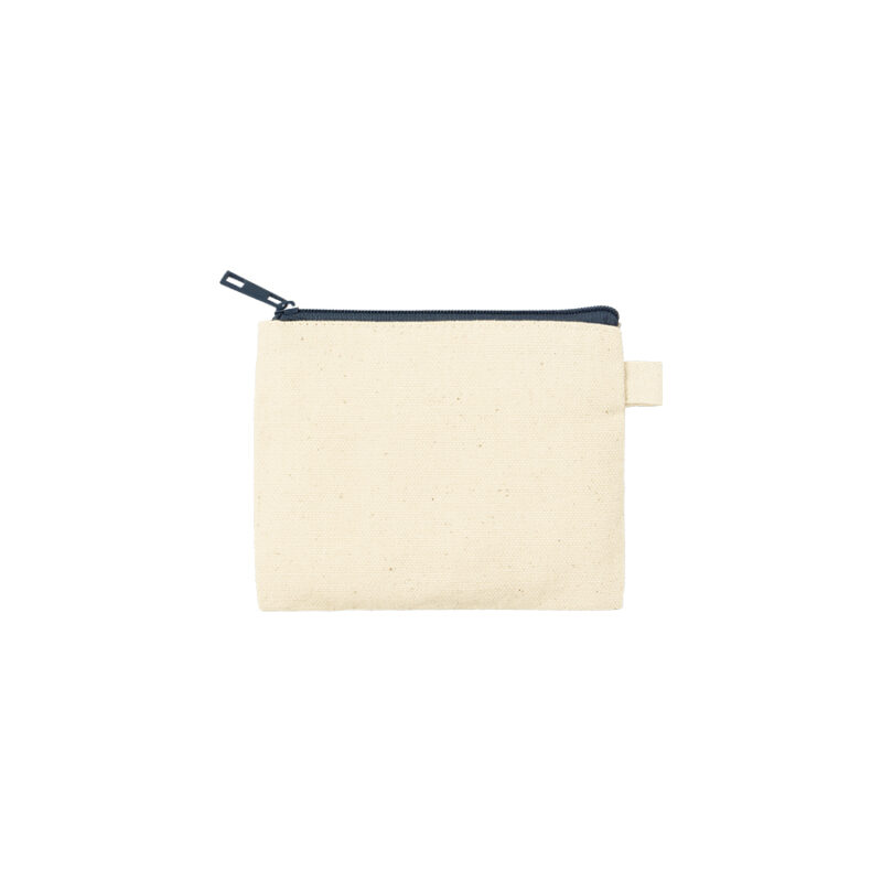 カラーファスナーキャンバスフラットポーチ(SS) チャコールブラック