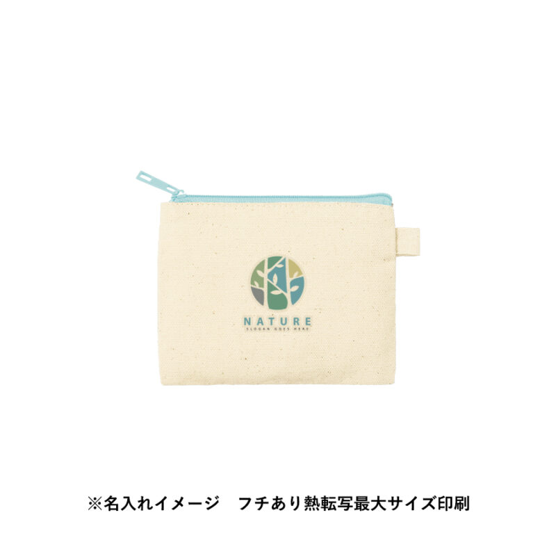 カラーファスナーキャンバスフラットポーチ(SS)　ライトピンク（8）