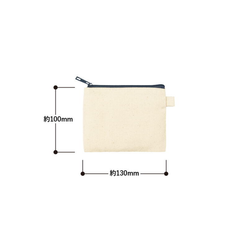 カラーファスナーキャンバスフラットポーチ(SS)　ライトブルー（2）