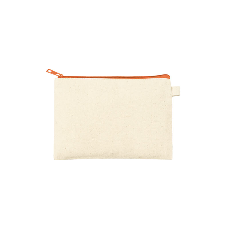 カラーファスナーキャンバスフラットポーチ(S) オレンジ