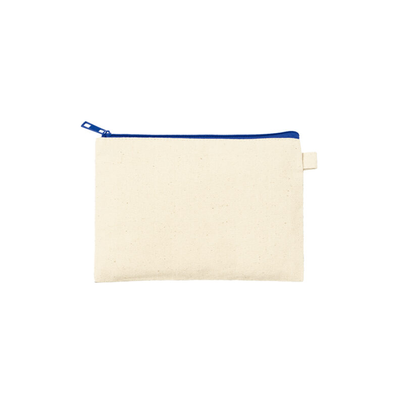 カラーファスナーキャンバスフラットポーチ(S) ネイビー