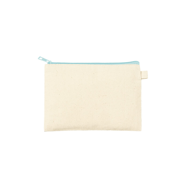 カラーファスナーキャンバスフラットポーチ(S) ライトブルー