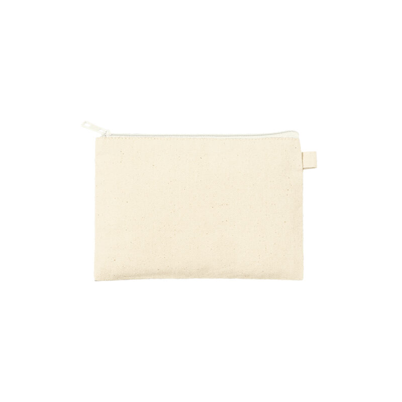カラーファスナーキャンバスフラットポーチ(S) ホワイト