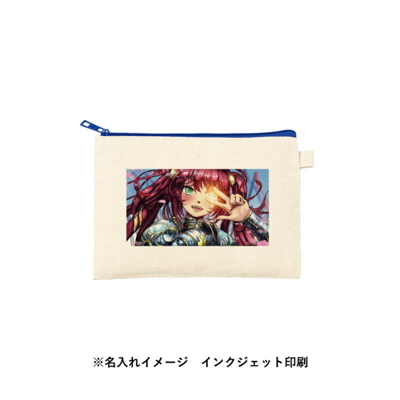 カラーファスナーキャンバスフラットポーチ(S)　ホワイト（9）