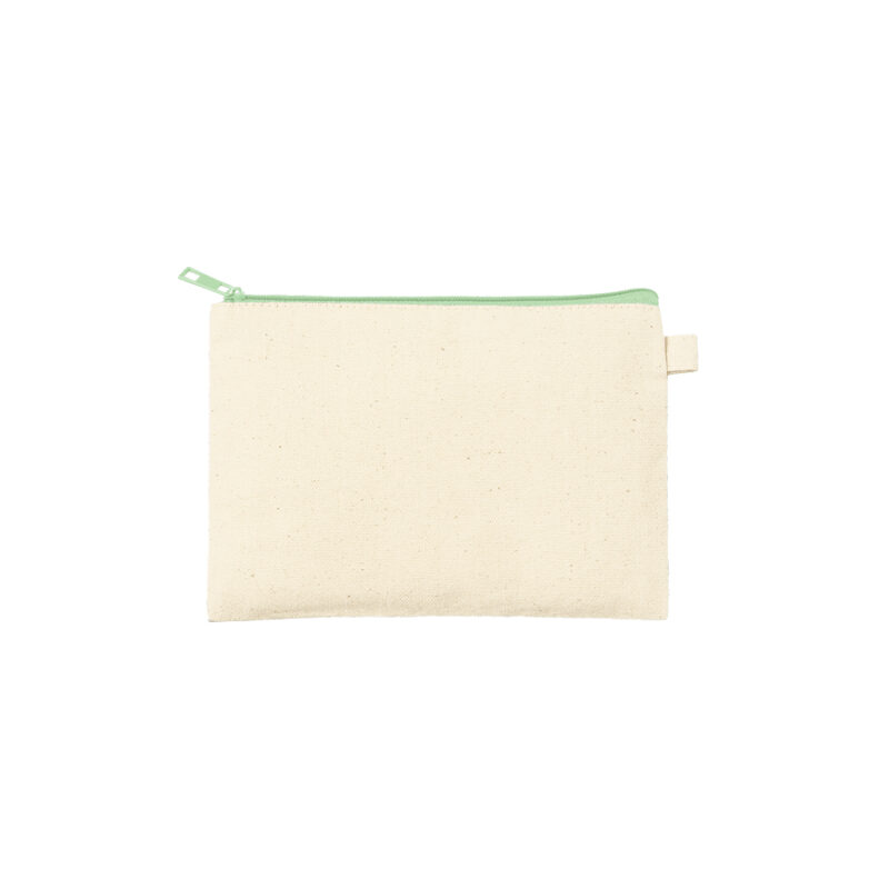 カラーファスナーキャンバスフラットポーチ(S) オリーブ