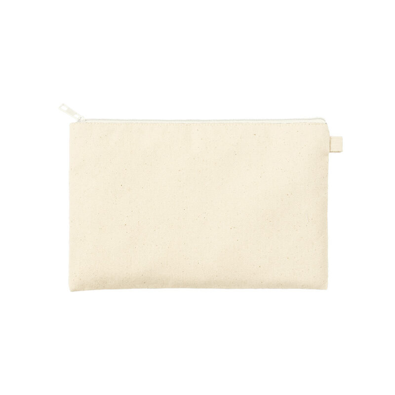 カラーファスナーキャンバスフラットポーチ(M) ホワイト