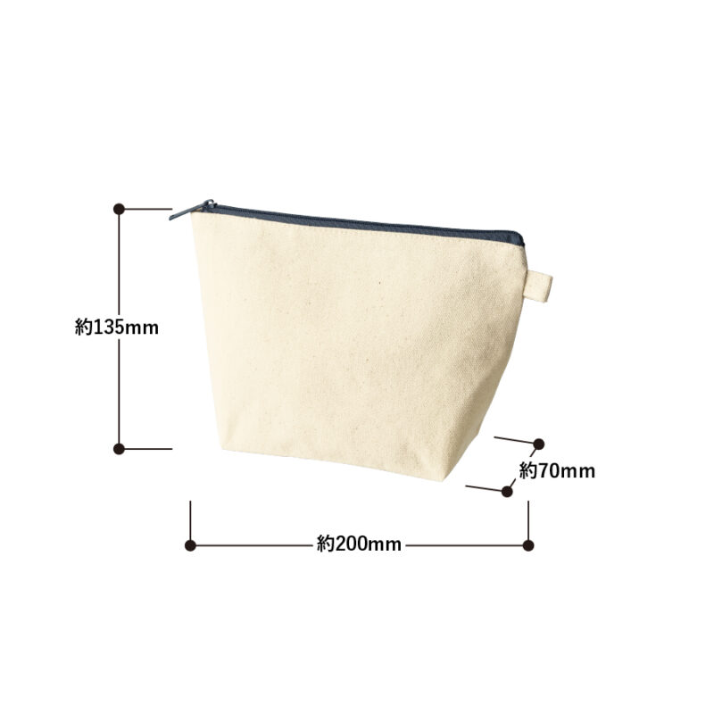 カラーファスナーキャンバスデイリーポーチ　オレンジ（3）