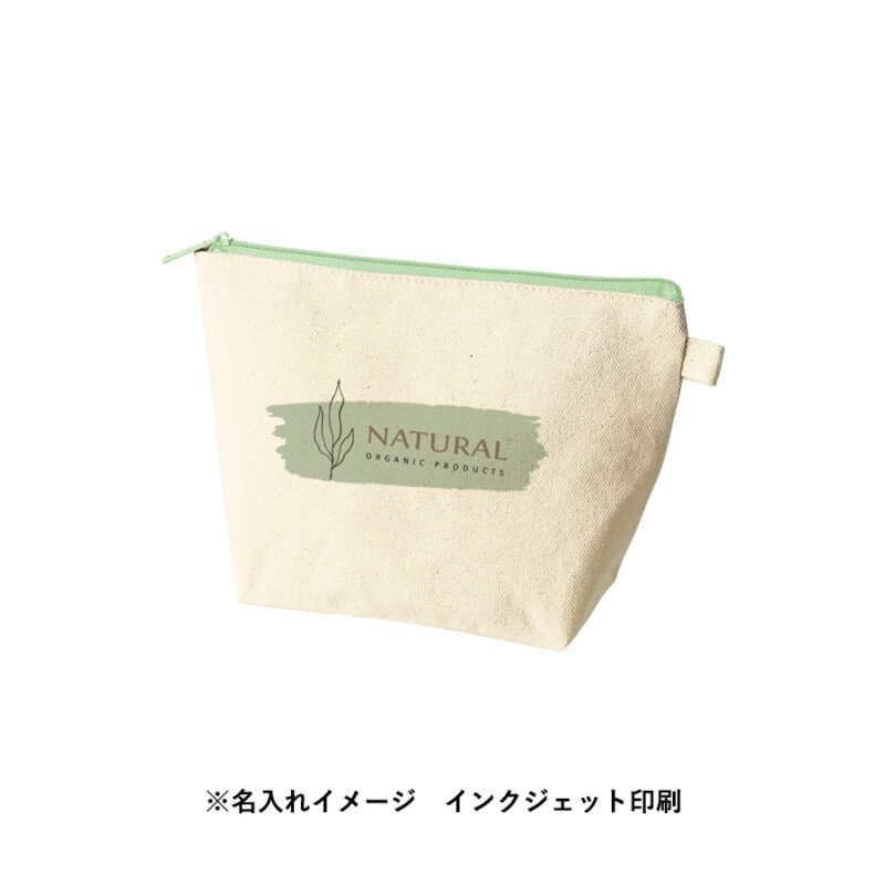 カラーファスナーキャンバスデイリーポーチ　オリーブ（10）