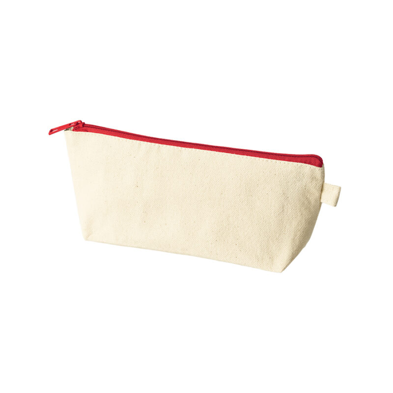 カラーファスナーキャンバスロングポーチ レッド
