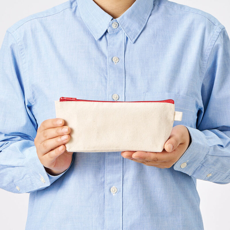 カラーファスナーキャンバスロングポーチ　オリーブ（2）