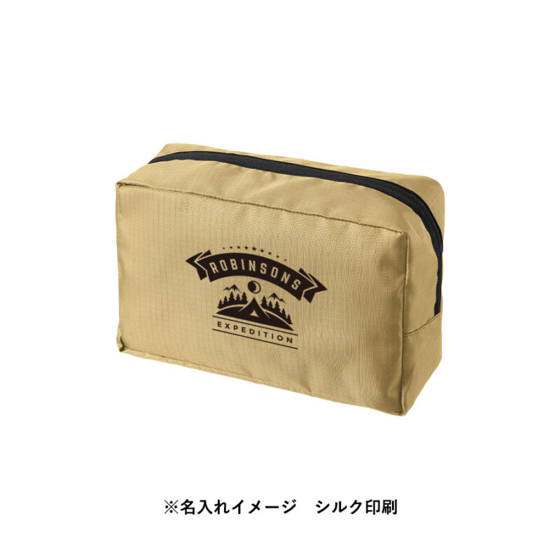 リップストップスクエアポーチ(L) ベージュ（8）