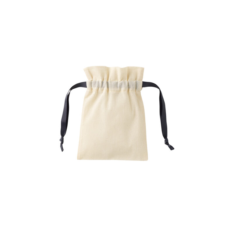 コットンカラーリボン巾着(SS)ブラック