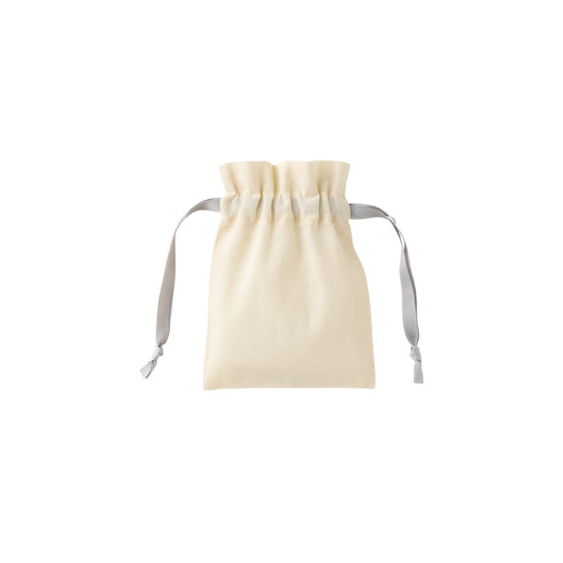 コットンカラーリボン巾着(SS)グレー