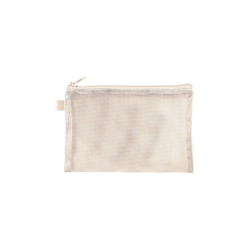 ハードメッシュフラットポーチ(S) ナチュラルホワイト