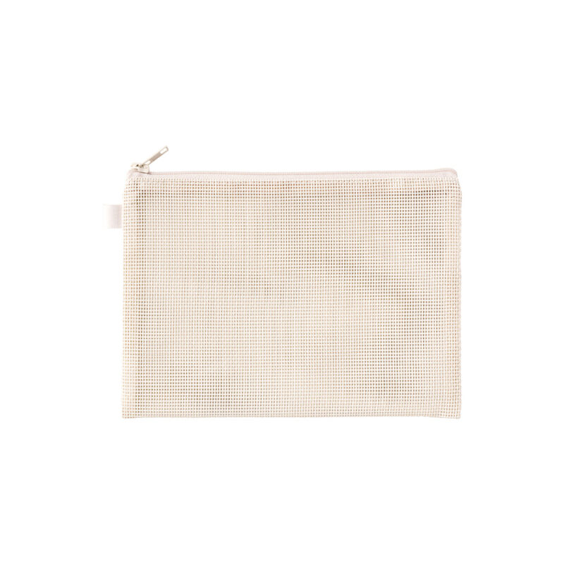 ハードメッシュフラットポーチ(M) ナチュラルホワイト