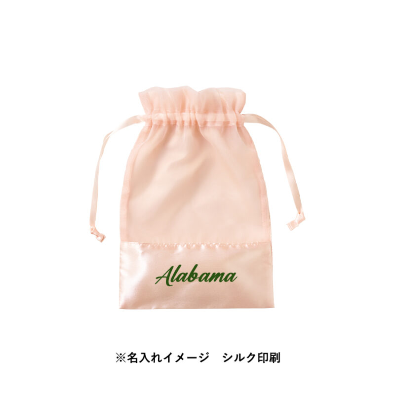 サテン&オーガンジー巾着(M) グレー（9）