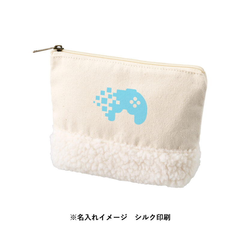 ボア&キャンバスデイリーポーチ グレー（7）