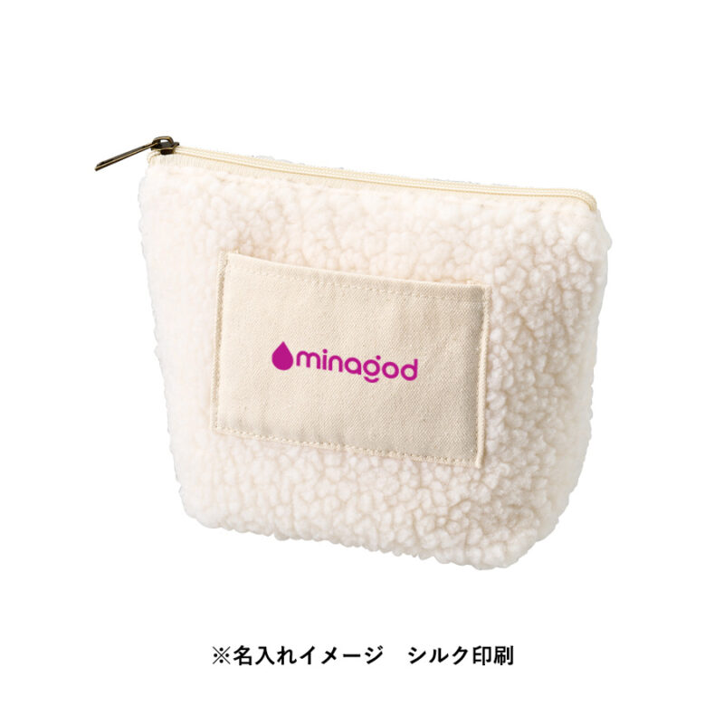 ボア&キャンバスポケットデイリーポーチ スモークブルー（7）