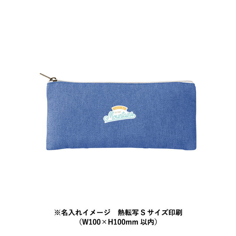 シャンブリックキャンバスフラットポーチ ロング ベージュ（6）