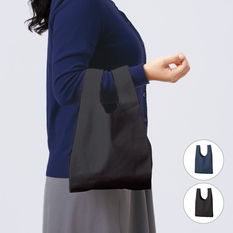 厚手コットンマルシェバッグ(S)　ブラック（6）