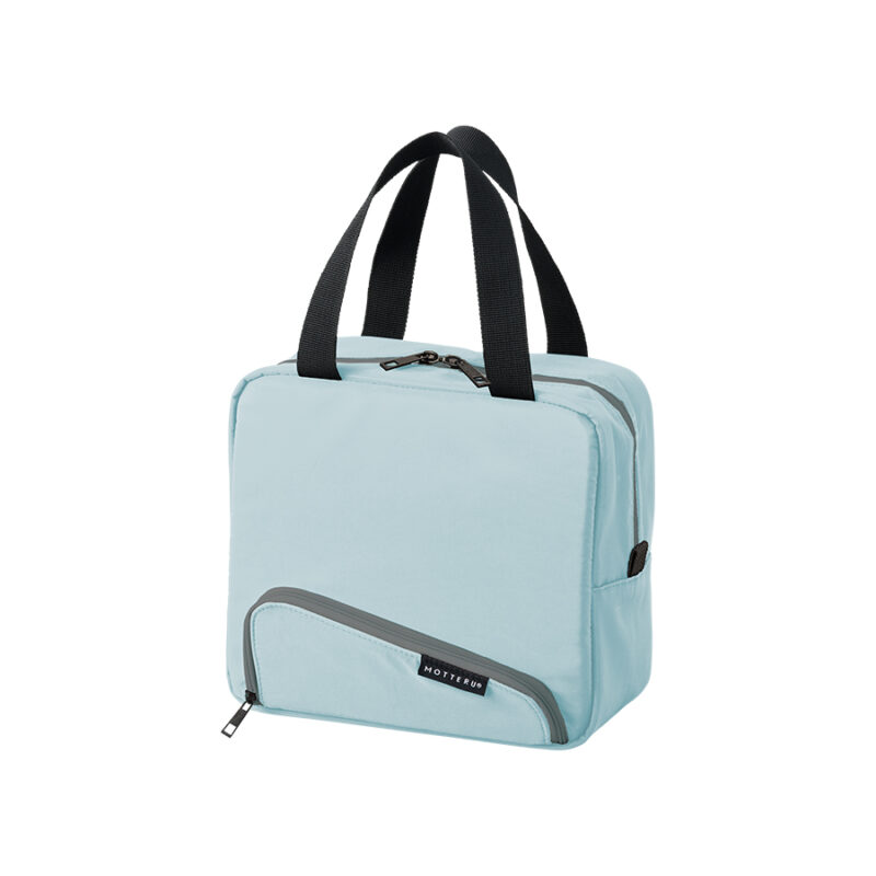スマホが立てられるクーラーランチバッグ ライトブルー