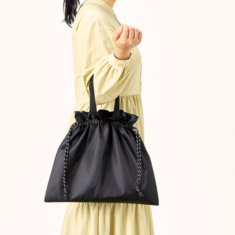 リップストップ巾着バッグ　ネイビー（2）