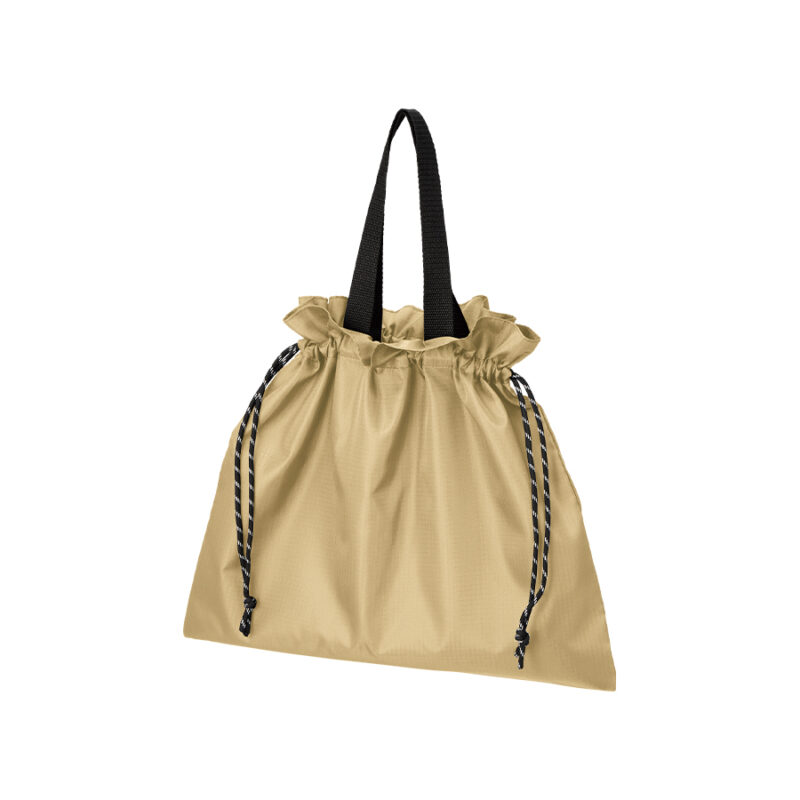 リップストップ巾着バッグ ベージュ