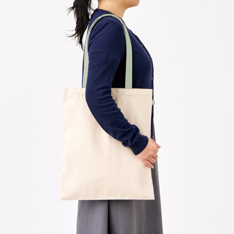 キャンバスフラットトートループ付 パープル（3）