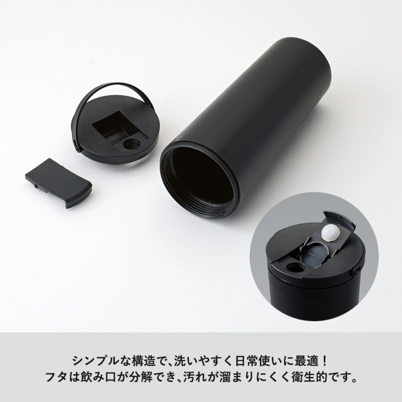 フラットトップサーモハンドルタンブラー ブラック（3）