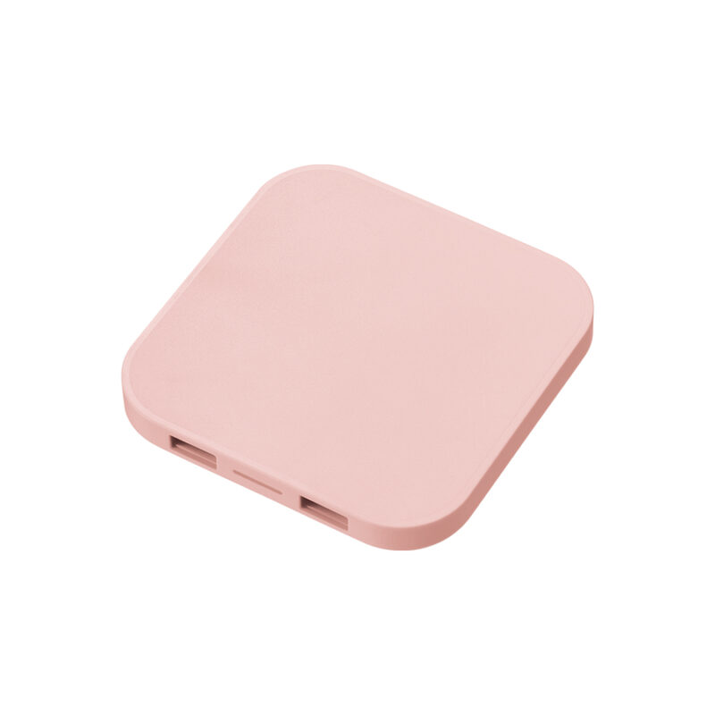 ワイヤレス充電器　　スクエア　5W　スモークピンク