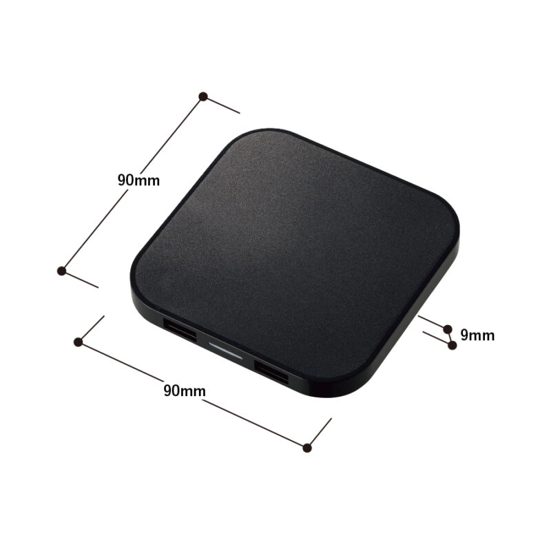 ワイヤレス充電器　　スクエア　5W　スモークピンク（2）