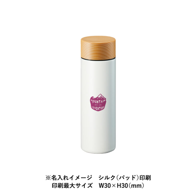 木目調サーモステンレスボトル 130ml〈熱転写対応可〉 シルバー（3）