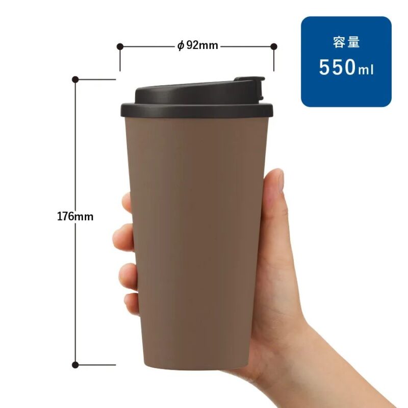 ダブルウォールタンブラー550ml(コーヒー配合タイプ) ブラック（3）