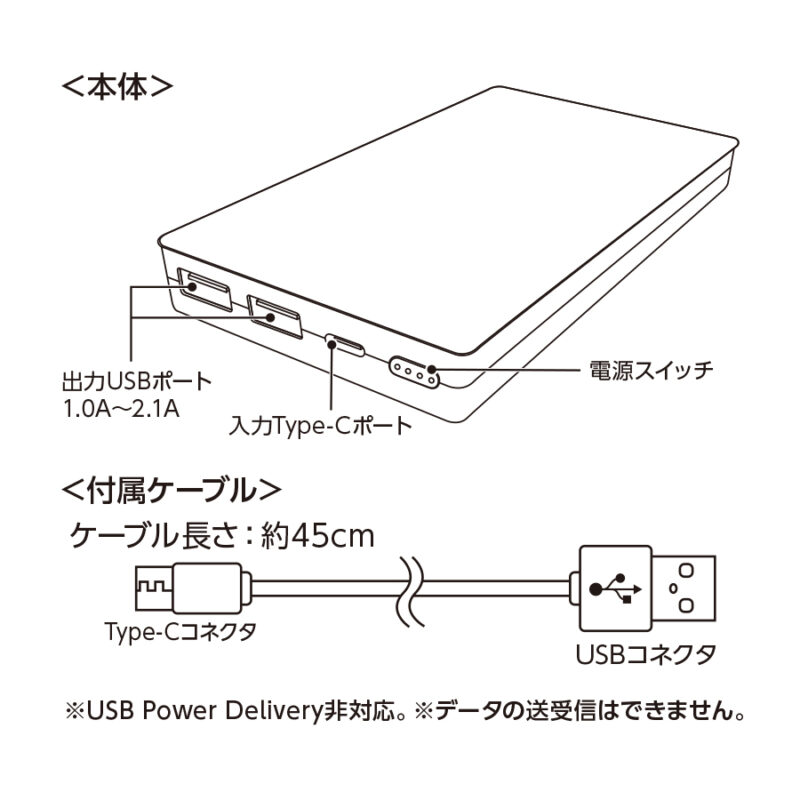 全面印刷できるモバイルチャージャー　10000　スモークブルー（5）