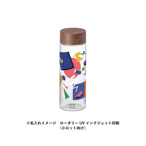 木目調キャップスリムクリアボトル500ml ブラウン（6）