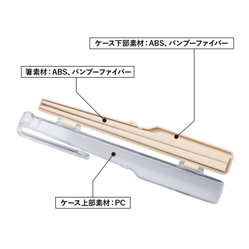 エコ箸クリップケース(バンブーファイバー入タイプ)　スモークネイビー（5）