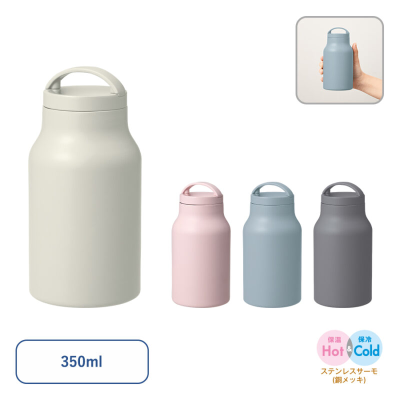 Handitシンプルサーモボトル350ml　サックスブルー（7）