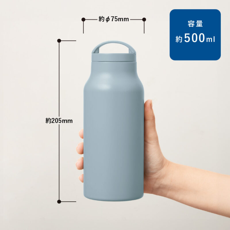Handitシンプルサーモボトル500ml　チャコールブラック（3）
