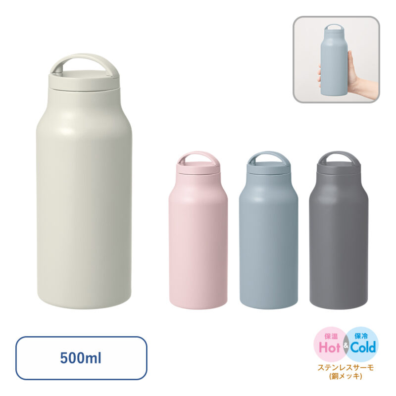 Handitシンプルサーモボトル500ml　チャコールブラック（6）