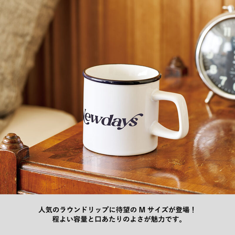 陶器マグストレート　ラウンドリップ(M)　ホワイト×ネイビー（4）