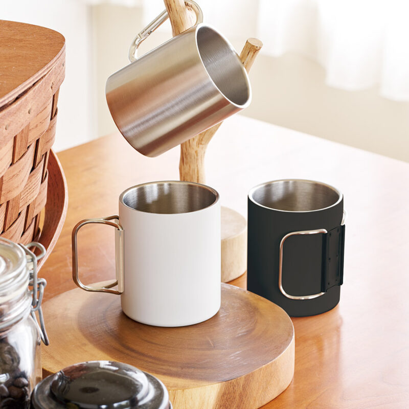 折りたたみハンドルステンレスマグ　ver.2　ブラック（2）