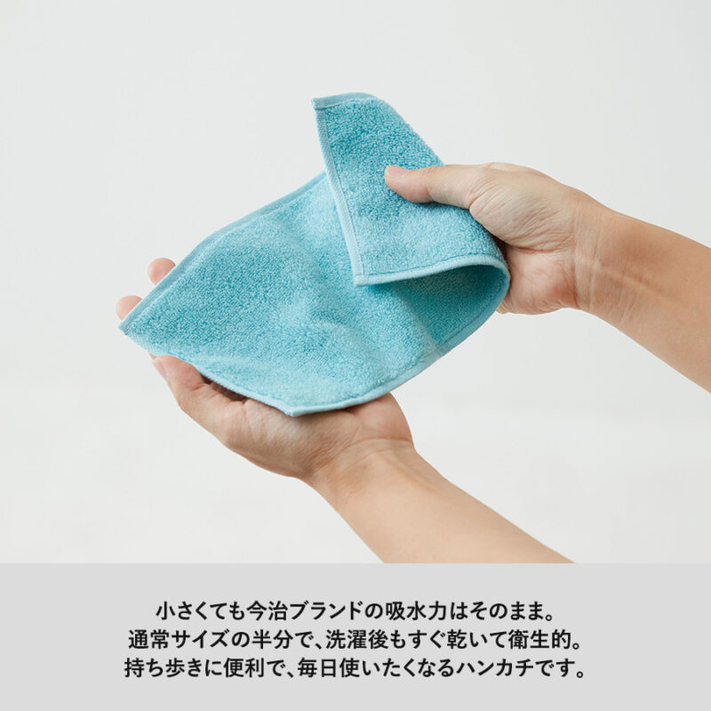 今治ピュアカラーハーフタオルハンカチ　ミント（6）