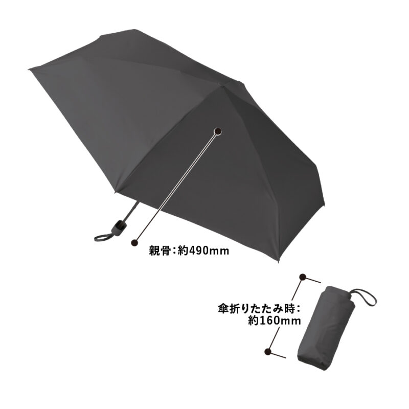 5段遮光コンパクト折りたたみ傘　ライトピンク（5）