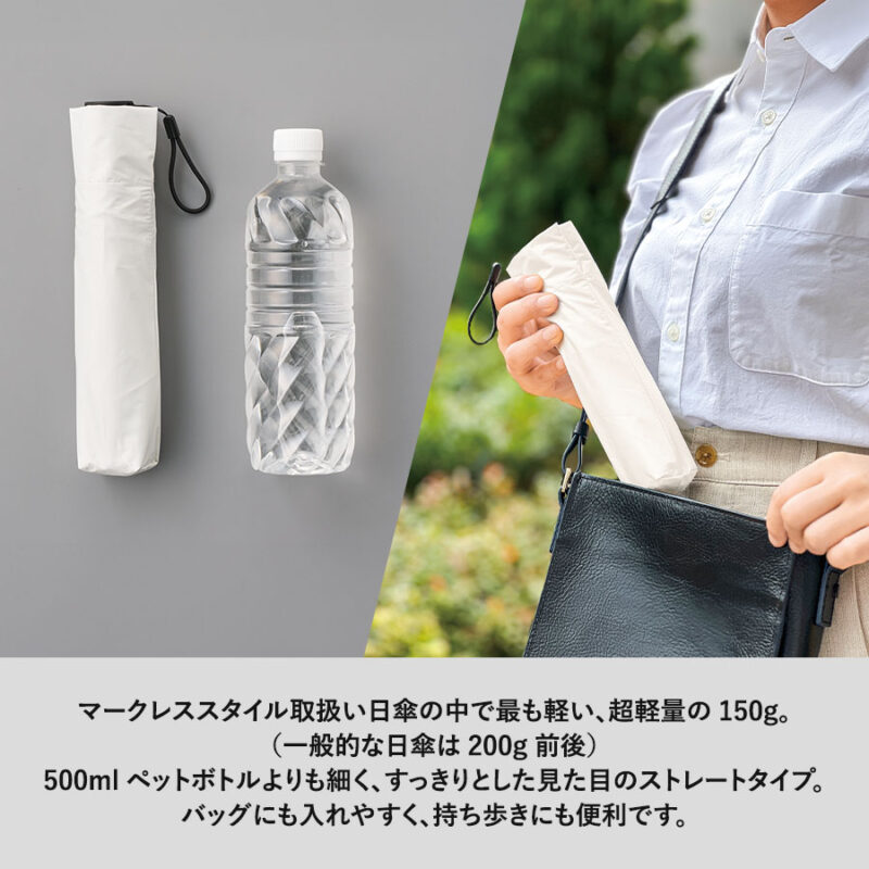 超軽量スリム遮光折りたたみ傘　ライトピンク（6）