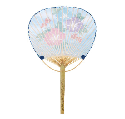 既成柄竹うちわ　中万