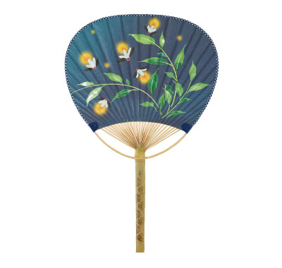 既成柄竹うちわ　中万（5）