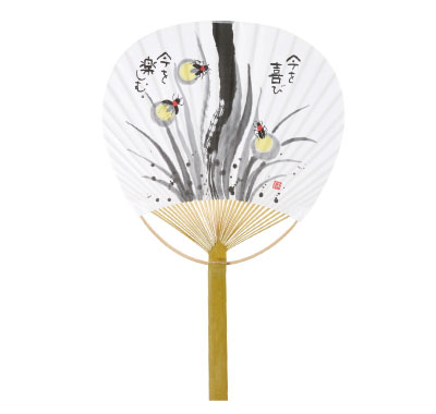 既成柄竹うちわ　唐月（3）