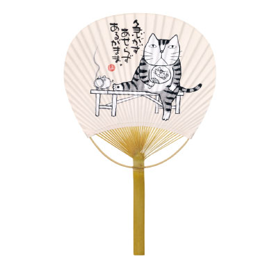 既成柄竹うちわ　唐月（4）